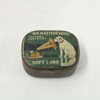 His Masters Voice Soft Tone Spare Gramophone Needles In Tin C.  1930 