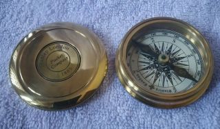 Stanley London Pocket 1885 Compass Vintage Brass Nautical Compass