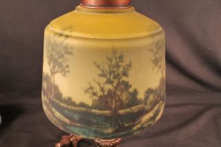 Pittsburgh reverse painted LANDSCAPE lamp Handel Tiffany Jefferson arts & crafts 2
