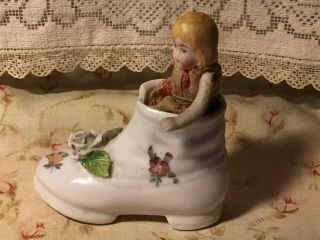 Antique Bisque Doll,  Tiny Jointed Arms And Legs In A Porcelain Shoe.  “as Is” 4