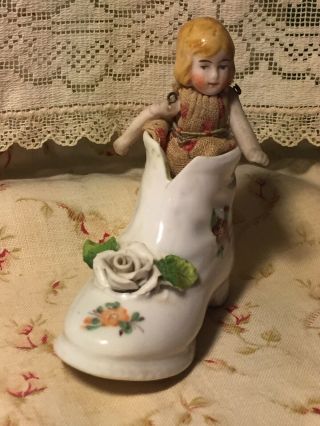 Antique Bisque Doll,  Tiny Jointed Arms And Legs In A Porcelain Shoe.  “as Is” 5