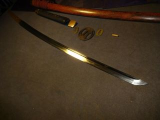 Japanese WWll sword in civilian mountings,  bohi engravings 12