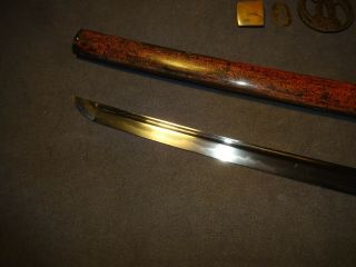 Japanese WWll sword in civilian mountings,  bohi engravings 3