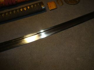 Japanese WWll sword in civilian mountings,  bohi engravings 7