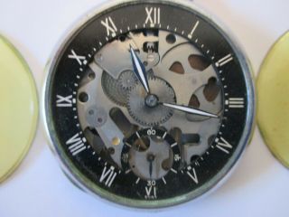 1940S GIRARD PERREGAUX SHELL OIL 7 JEWEL SKELETON SZ 16 POCKETWATCH 2