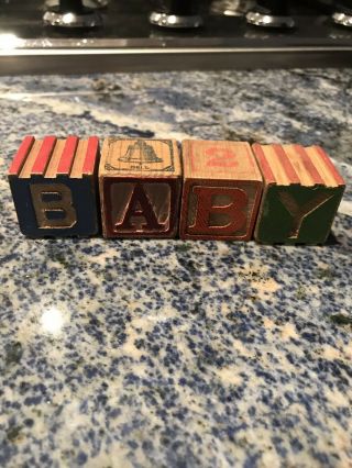 4 Vintage Baby Blocks