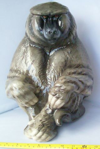 Huge Vtg Giovanni Ronzan Lenci Italy Baboon Ceramic Porcelain Primate Sculpture
