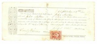1864 Civil War Bounty Bond,  John Miller (mueller),  1st Wv Cavalry,  W/ Tax Stamp