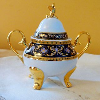 Chekoslovakian Design Demitasse Tea Set 6 Saucers & Cups Creamer Sugar Bowl Box 5