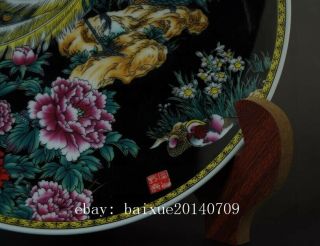 CHINESE OLD HAND - MADE FAMILLE - ROSE PORCELAIN PEONY&PEACOCK PORCELAIN PLATE B02 5