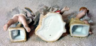 A Set Of 6 Antique German Bisque Porcelain Lace Band Playing Figurine 6