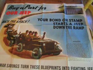 World War II US War Bond Poster WILLYS OVERLAND JEEP PARTS 45 