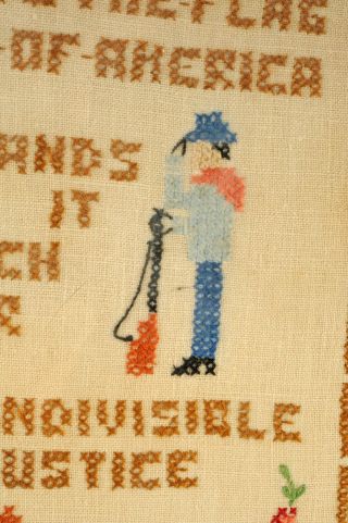 19th C Needlepoint Embroidered Sampler 