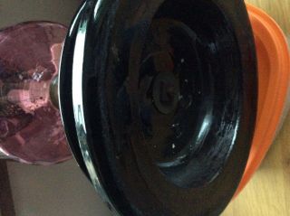 Good Victorian cranberry Oil lamp double burner basalt and brass base c1870 15” 7