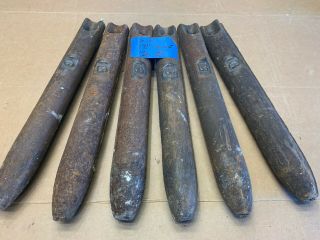 6 Antique Oval Old Cast Iron Window Sash Weights 6 Pounds From 1887