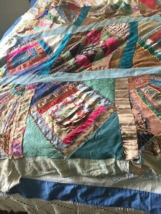 Silk And Velvet Embroidered Quilt Top 50x50