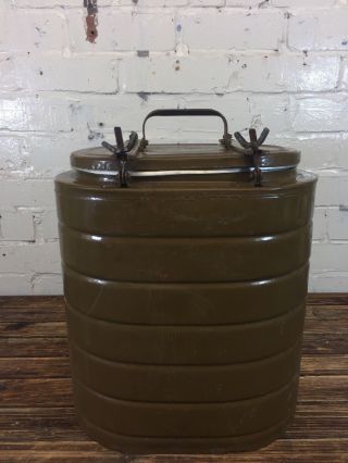 Large Vintage Army Food Container Made in Poland Military Kitchen Storage Flask 2