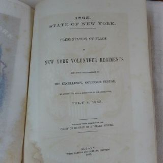 1865 Civil War NY Regiments Presentation of Flags to Governor Book 3