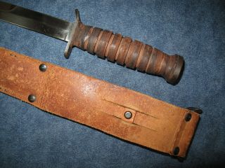 OUTSTANDING US WW2 DATED 1943 KINFOLKS M3 KNIFE WITH M6 SCABBARD 10