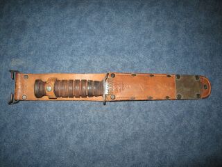 OUTSTANDING US WW2 DATED 1943 KINFOLKS M3 KNIFE WITH M6 SCABBARD 11