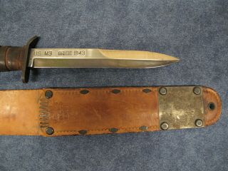OUTSTANDING US WW2 DATED 1943 KINFOLKS M3 KNIFE WITH M6 SCABBARD 2