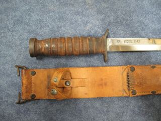 OUTSTANDING US WW2 DATED 1943 KINFOLKS M3 KNIFE WITH M6 SCABBARD 3