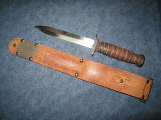 OUTSTANDING US WW2 DATED 1943 KINFOLKS M3 KNIFE WITH M6 SCABBARD 6