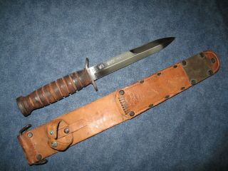 OUTSTANDING US WW2 DATED 1943 KINFOLKS M3 KNIFE WITH M6 SCABBARD 7