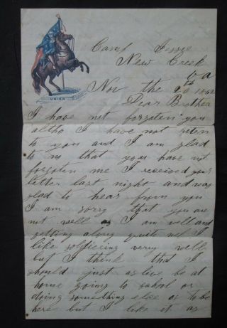 Antique Camp Jesse Creek Virginia 1862 Civil War Letter Rebels And Jackson