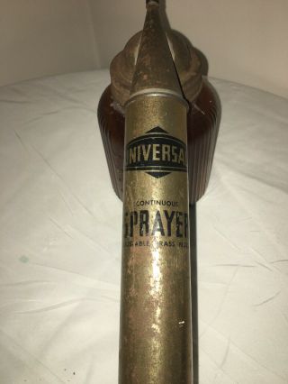 Vintage Antique Universal Pest/bug sprayer with Amber Glass Holder 2