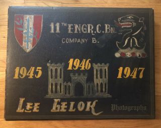 Vintage Wwii Photo Album Scrapbook 11th Engineering Battalion World War Ii Patch