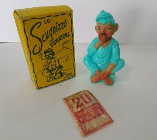 Vintage Plastic Toy The Mob Smoker LO SCUGNIZZO FUMATORE Oskar - BOXED - ITALY 7