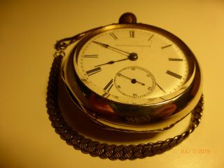 1871 H.  H.  Taylor Elgin National Watch Co.  Size 18 Coin 4 Oz Pocket Watch Running