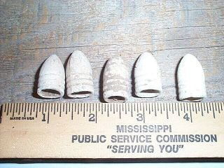Vicksburg Civil War Dug Relics 5 Dropped Rifle Musket Bullets 58 Cal 2