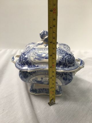 Antique Blue & White Soup Tureen With Lid 3