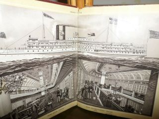 Antique 19th C.  Fall River Line Steamer Steamship Photo Book