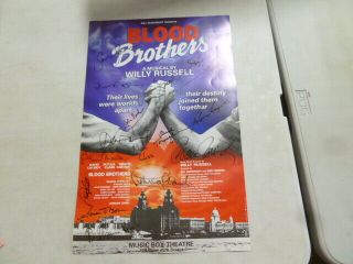 Blood Brothers Musical Theater Poster Signed By Cast Shawn And David Cassidy