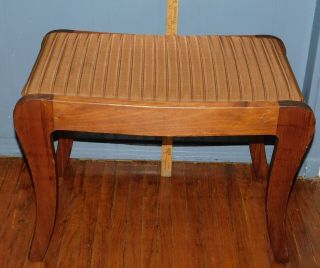 Vintage Kling Factories Wood Furniture Vanity Bench Stool Mayville,  N.  Y.