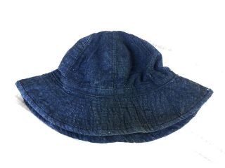 Antique Vtg Ww2 Blue Denim Daisy - Mae Hat 1940s Small Size Deck Usn 1930s ?no Tag