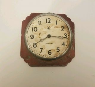 Vintage Antique Metal Miller Eight Day Wind Up Clock Art Deco By E Ingraham Co