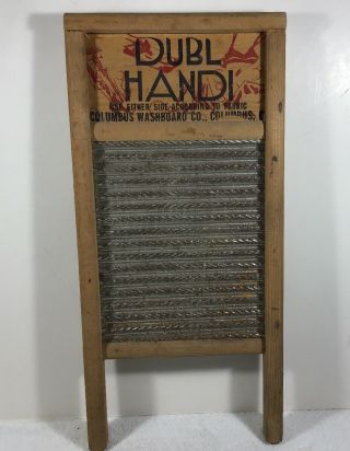 Vintage / Dubl Handi 18 " Washboard Manufactured In Columbus Ohio