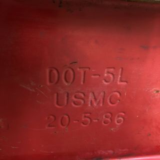 Vintage Military Jerry Can Red DOT 5L USMC 20 - 5 - 86 Army Gas Can 3