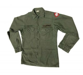 Vintage Vietnam War Era U.  S Army Utility Shirt 14 1/2 X 33 4