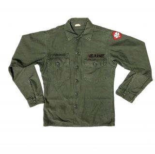 Vintage Vietnam War Era U.  S Army Utility Shirt 14 1/2 X 33 5
