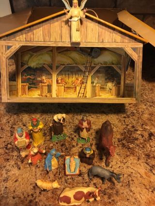 Marx Tin Nativity Set Vintage toy w box 2