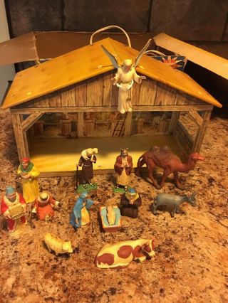 Marx Tin Nativity Set Vintage toy w box 4