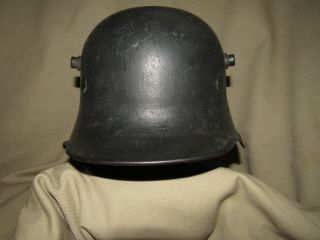 Wwii German Transitional Helmet Shell - Helmet Band,  Rivets & Partial Chinstrap