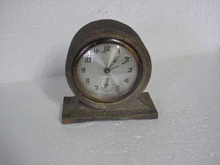 Vintage Gilbert Early White Metal Case Alarm Clock Parts Repair A