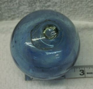 Authentic Japanese Glass Fishing Float Colbal Blue Swirl 3 1/2 