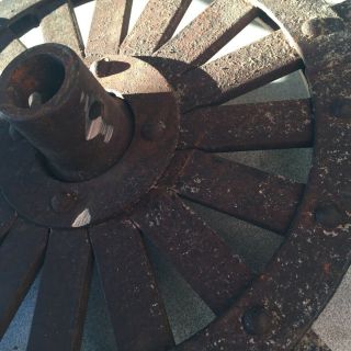 Vintage Metal John Deere Green Rotary Hoe Cultivator Wheel - Lower Grade 5